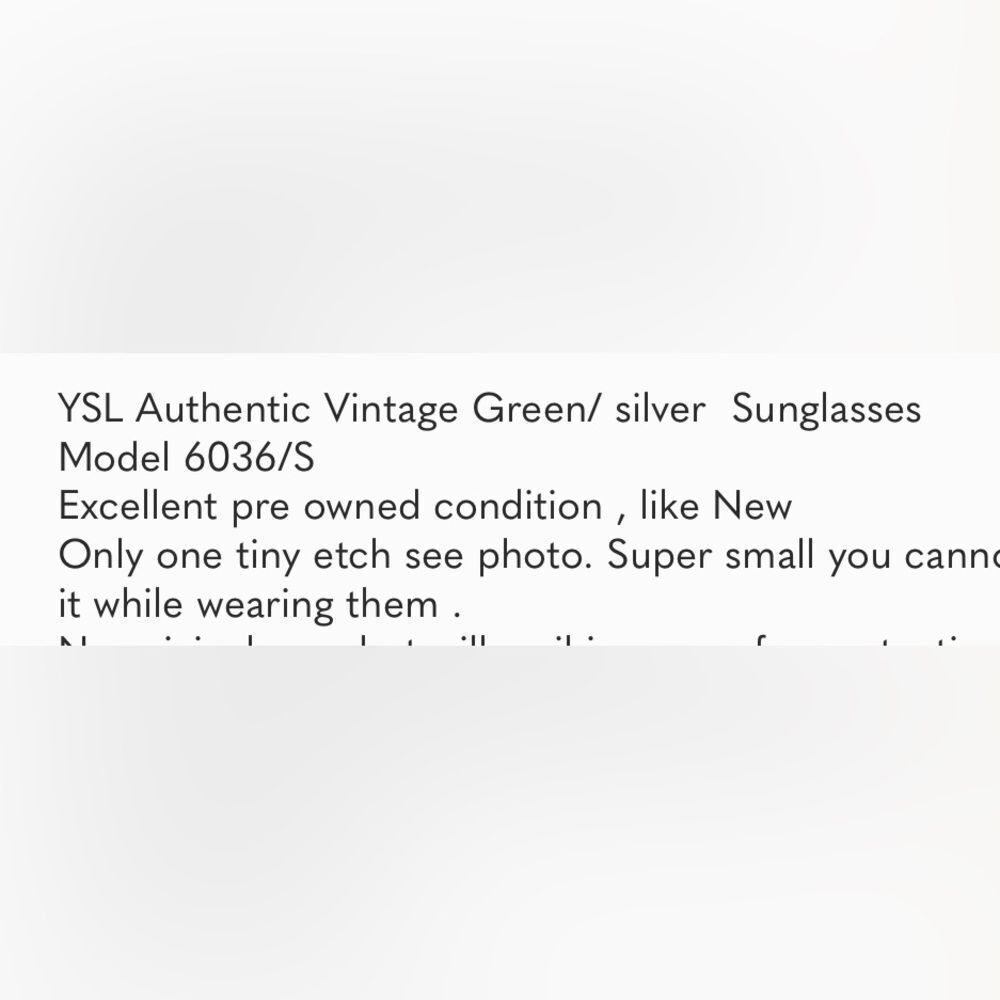 YSL Rare VTG Green Sunglasses - Picture 3 of 10